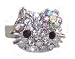 Hello Kitty Crystal Ring with Multi Color Pastel Crystal Bow - Adjustable Size Band