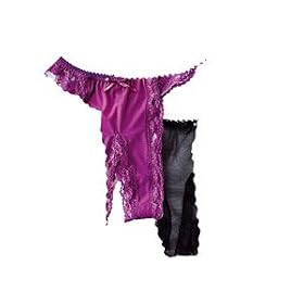 Pack of 2 open briefs in lace and knit.
