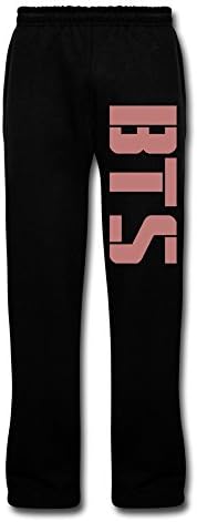 WVCAK Men's BTS Bangtan Boys Logo Bottom Sweatpants With Pocket L Black
