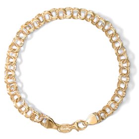 14KT 7MM Triple Charm Bracelet by Gold and Diamond Source