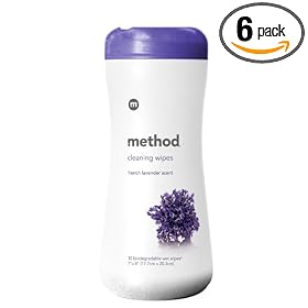 method Cleaning Wipes, Lavender, Case Pack, Six - 30 Count Tubs (180 Wipes)