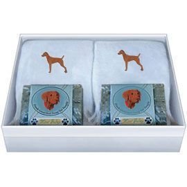 Double Gift Box with Vizsla Soap and Towel