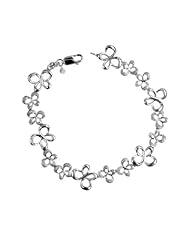 Jessica Simpson Silver Diamond Accent Butterfly Link Bracelet
