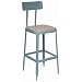 Lyon BB1714 All Welded Pressed Wood Seat Stool with Back, Black Rubber Feet and Steel Glide, 18" Height, 400 lbs Capacity, Wedgewood Blue, (Pack of 2)