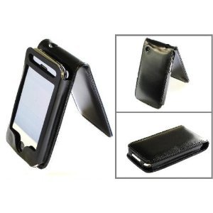 Durable Leather iPhone Case with Magnetic Flip Top !!BLACK!!