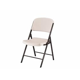 Lifetime Chair, Molded Seat Back, 4 Pack Set, Almond color finish by