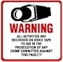 SECURITY SIGN & DECAL - #204 VIDEO CCTV CAMERA WARNING SIGNS