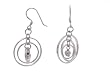 Sterling Silver Inside Circles Fashion Earrings