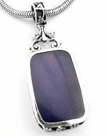 Turquoise Blue Lapis Reversible Sterling Silver Pendant under The Jewelry Store