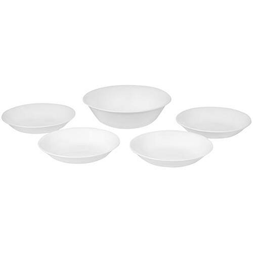 Corelle Livingware Winter Frost White 5-Piece Pasta Set