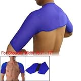 Sports Black Blue Double Shoulder Elastic Support Protective Gear
