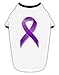 TooLoud Crohnâ€™s Disease Awareness Ribbon - Purple Cotton Dog Shirt White with Black Medium