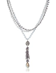 Wendy Brigode Blue Quartz Tanzanite Crystal Chain Diamond Bead Labradorite Drops