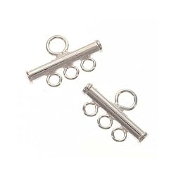 Sterling Silver Triple Bead Strand Reducer Connector (2)