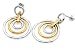 Sterling Silver Two Tone Plain Earrings - Size: 33mm (1.2 inch)