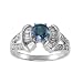 Jewelry : 0.79ct.tw round cut Irradiated Blue Diamond & 0.50ct.tw diamond in 18k white gold ring
