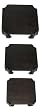 Set / 3 square wooden bases, stands - black
