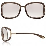 TOM FORD GENEVIEVE TF77 692 TRANSPARENT BROWN FRAME BROWN GRADIENT LENS SUNGLASSES