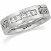 14K White Gold Diamond Handwoven Wedding Band Duo - Gent's Ring
