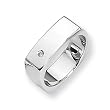 Diamond and Sterling Silver Men's Ring (Sizes 9-11)