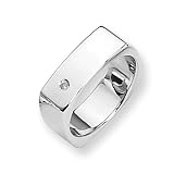 Diamond and Sterling Silver Men's Ring (Sizes 9-11)