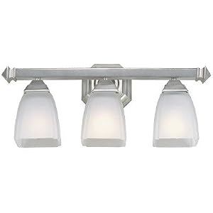 3-Lite Vanity Wall Lamp - Cambridge Satin Steel Finish