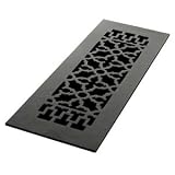 GR8BG - 14 x 4 Black Iron Grille - Acorn