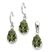 Sterling Silver Olivine CZ Earrings and Pendant title=