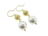 All Flower Drop Earrings with Tahitian Pearls by Me & Ro