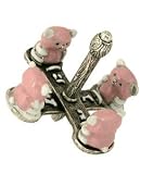 2 Pink Teddy Bear Dreidel by Quest Gifts