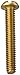330 Brass Machine Screw, Plain Finish, Round Head, Slotted Drive, 1/4