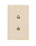 Telephone Wall Plates Almond Dual 8c Rj-45 Standard Finish Wallplate