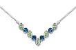 Trendy 5.75 carats total weight Oval & Round Shape Multi-Gemstone Necklace in Sterling Silver