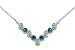 Trendy 5.75 carats total weight Oval & Round Shape Multi-Gemstone Necklace in Sterling Silver Rhodium Finish