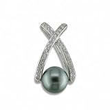 14K Black Tahitian Pearl & Diamond 