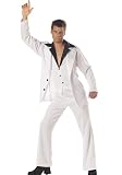 Men'S Saturday Night Fever Disco Party Costume (White/Black-X-Large)