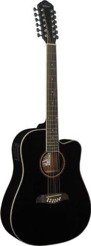Oscar Schmidt OD312CEB 12-Strings Acoustic-Electric Guitar - Black