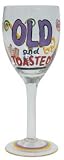 Old Whiney's Over The Hill Toasting Wine Glass Set - Novelty Barware Gift Set