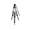 Ex-Pro Heavy Duty Black Professional Broadcast standard Video Camera Tripod with Pro Fluid damping system (Max height: 148cm / Min height: 64cm / Max Weight 6Kg) - Suitable for Canon Video Camera's