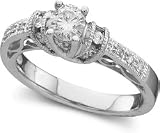 Colorless Diamond Engagement Ring - 14K White Gold