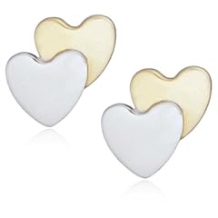 Miore Damen-Ohrstecker Doppelherzchen 750 Gelb-/Wei�gold MK021E