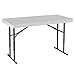 Lifetime 80160 Commercial Height Adjustable Folding Utility Table, 4 Feet, White Granite