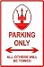 MASERATI PARKING ONLY sport car street sign