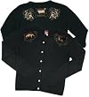 Lucky 13 Doll's LAST MEAL Womens Black Cardigan Sweater Lucky 13 Doll's LAST MEAL Womens Black Cardigan Sweater