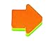 Post-it 534454 Arrow Shaped Notes Pad of 225 Sheets Neon - Orange/Green