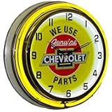 Chevrolet Genuine Parts, Neon Clock, Bright Double 18 inch Neon