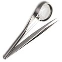 Rubis Pointed Tweezer With Magnifier Stainless steel - #152 - 3 3/4"