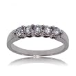 Genuine Diamond Multiple Heart Anniversary Ring Band in 10K White Gold
