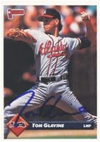 Tom Glavine, Atlanta Braves, 1993 Donruss Autographed Card