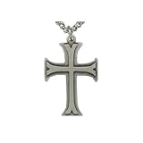 Pewter Trinity Cross 1w X 1-3/8h Cross. Pendant 24 Stainless Steel Chain